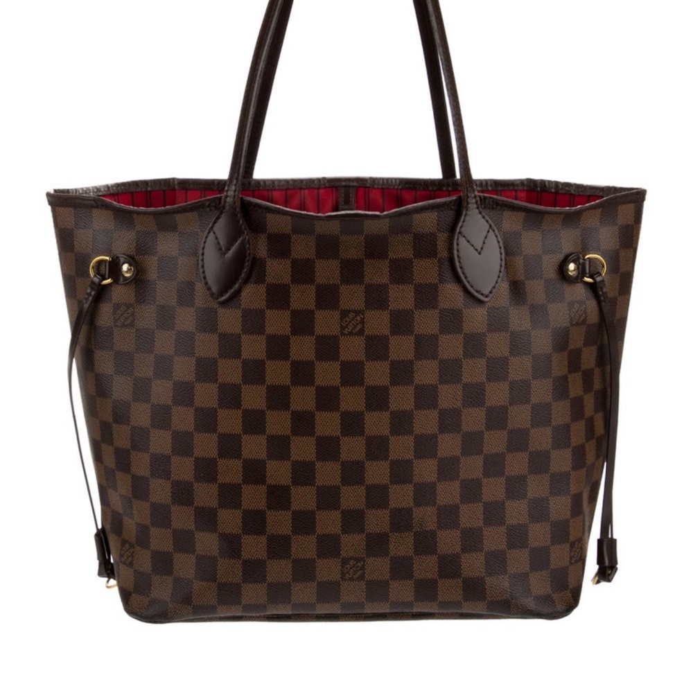 Louis Vuitton Damier Ebene Tote with Red Interior